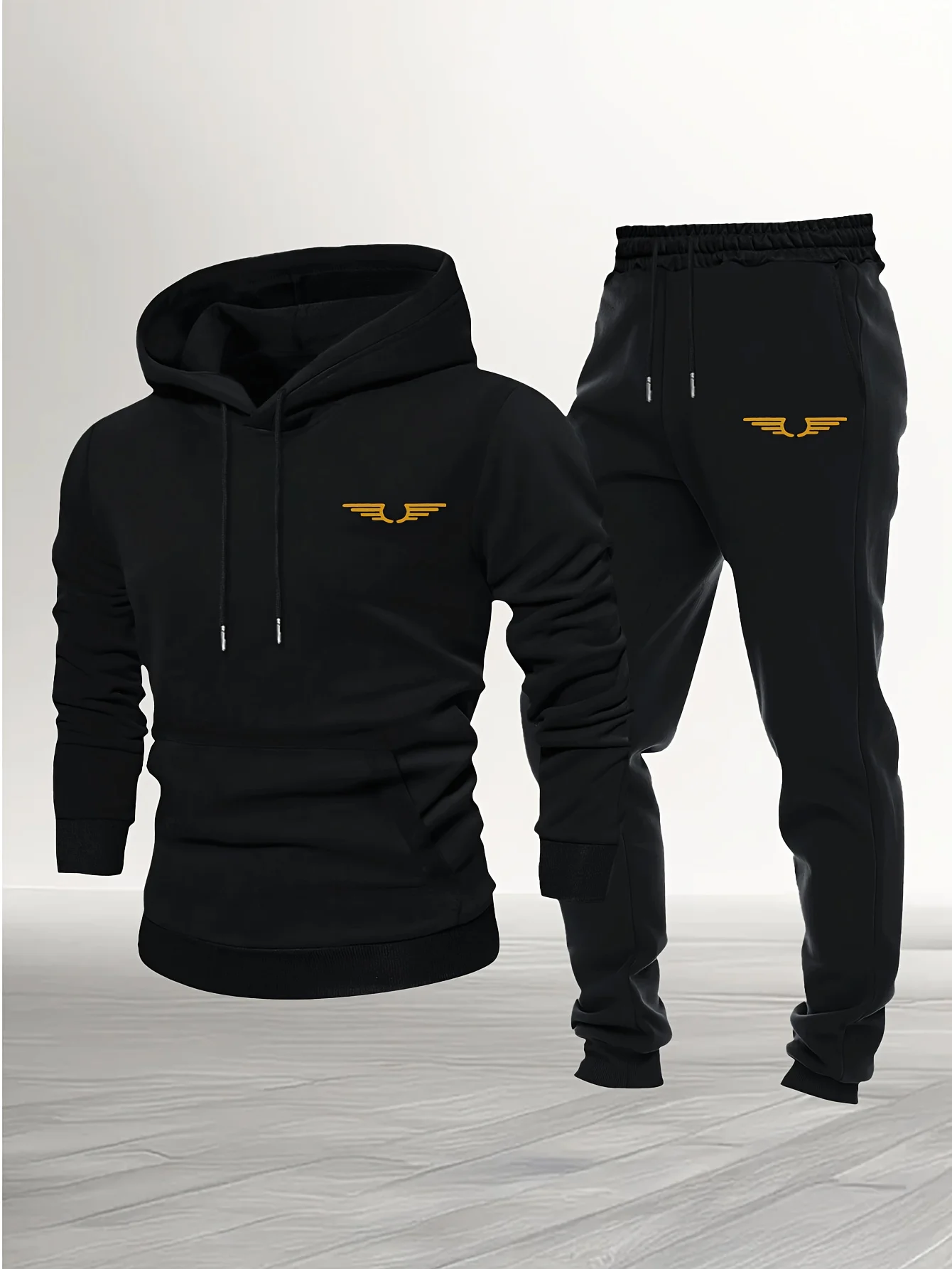 2026 Men 2 Piece American Retro Printed Tracksuit, Oversized Streetwear Sweatshirt & Pants Set, Breathable Soft Polyester, Gift