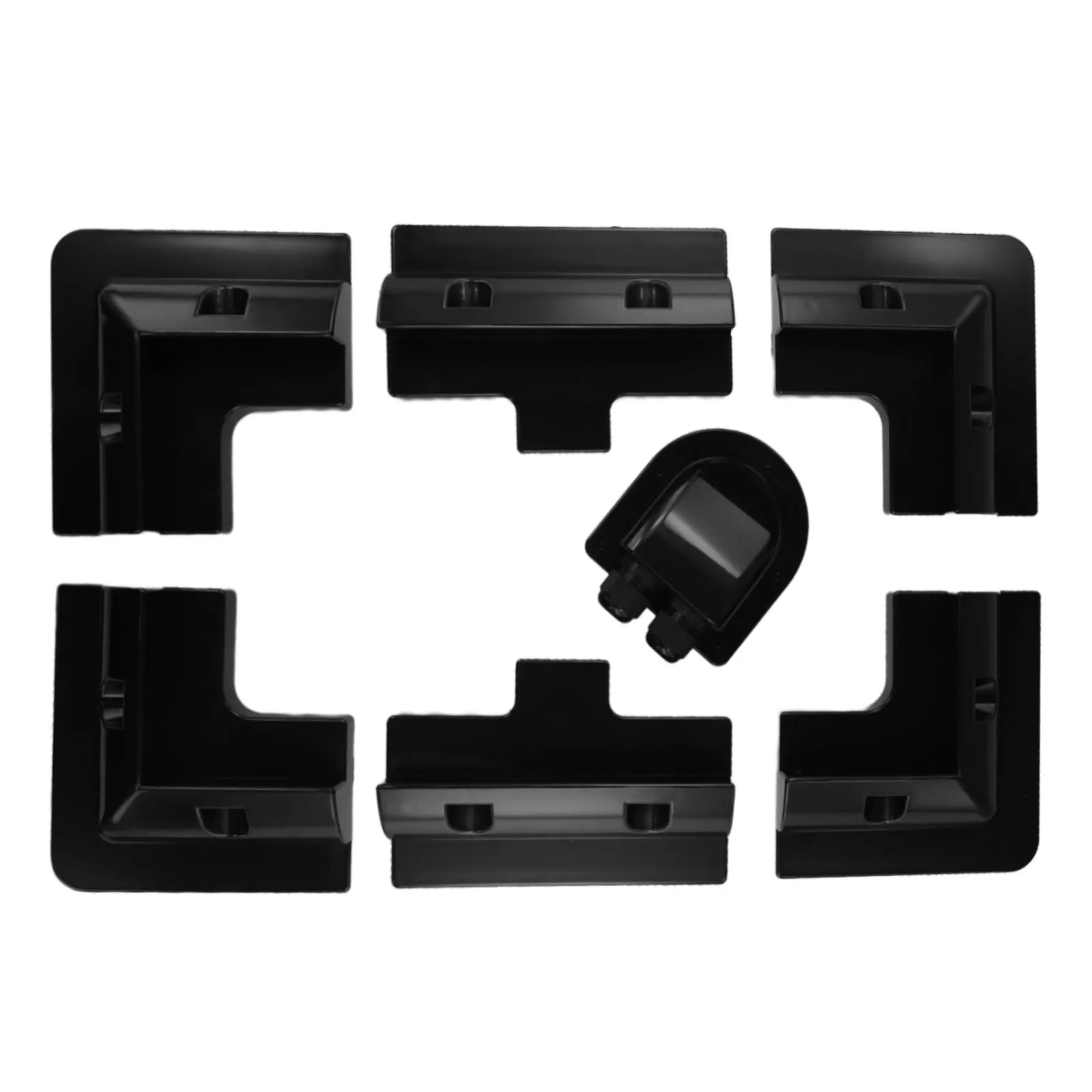 7 Pcs/Set Black Solar Panel Mounting Bracket Kits Cable Entry Gland Of Solar Panels On Vehicles Caravans Boats Outbuildings