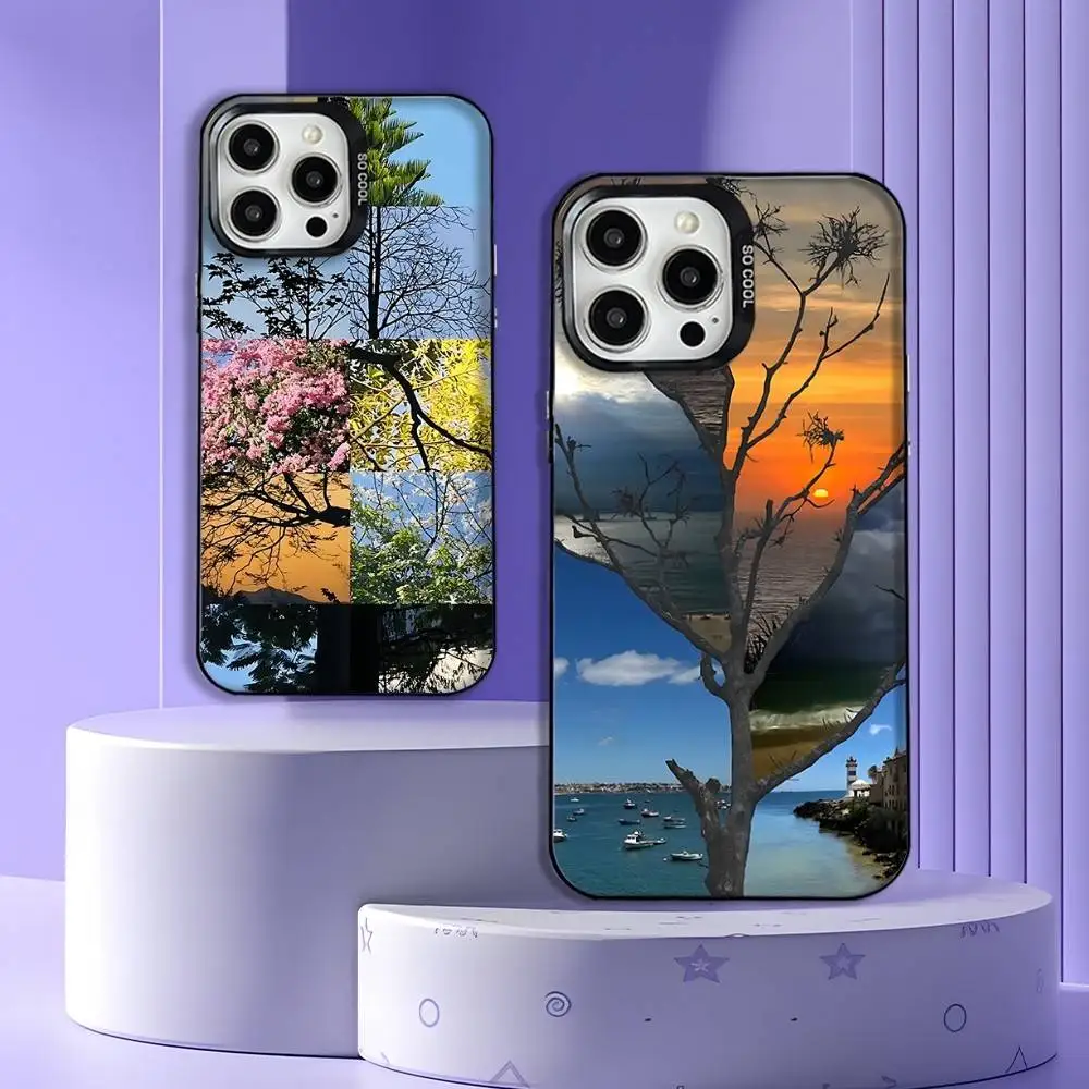

Beach Sunset Scenery Fragments Phone Case For iPhone 16,15,14,13,12,11,Mini,Pro,SE,MAX Black Matte Shockproof Cover