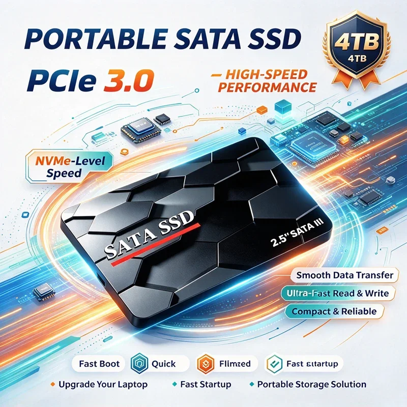 2026 New 2.5 Inch SSD Internal Solid State Drive High Speed 500GB 1TB 2TB 4TB Shock Resistant Gaming SSD for Desktop Laptop PC