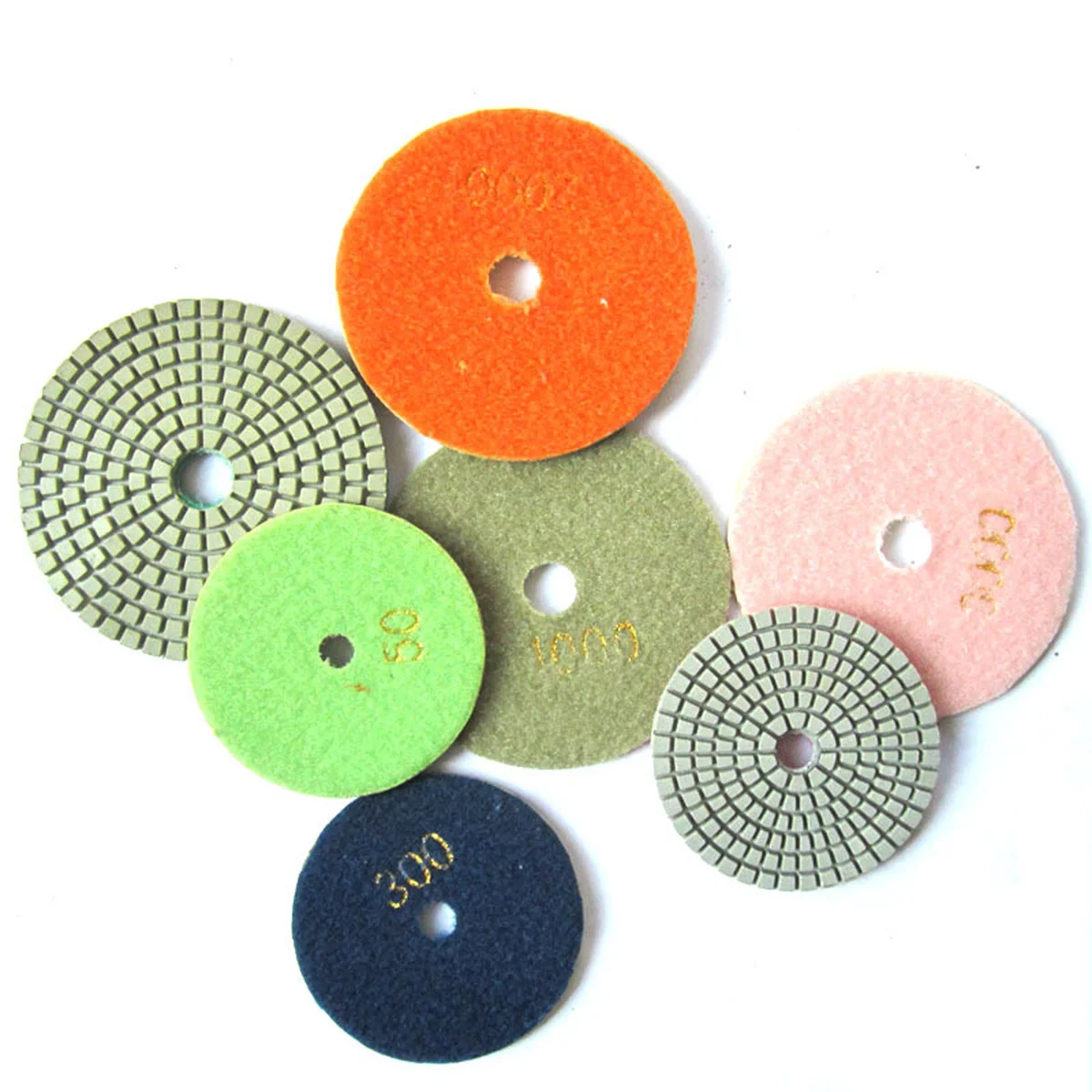 10Pcs Diamond Polishing Pads Kit 4 Inch Wet/Dry for Granite Stone Concrete Marble Polishing Use Grinding Discs Set