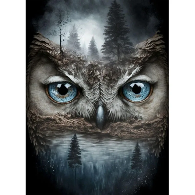 Sunature Diamond Painting Art Full Square Round Drills Owl Diamond Painting Kits