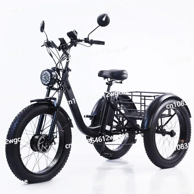 

Cargo Electric Tricyle Adult Electric Bicycles Adults 24 Inch Fat Tire 750W 48V15AH Battery Electric Bike 3 Wheel Max Load 200KG