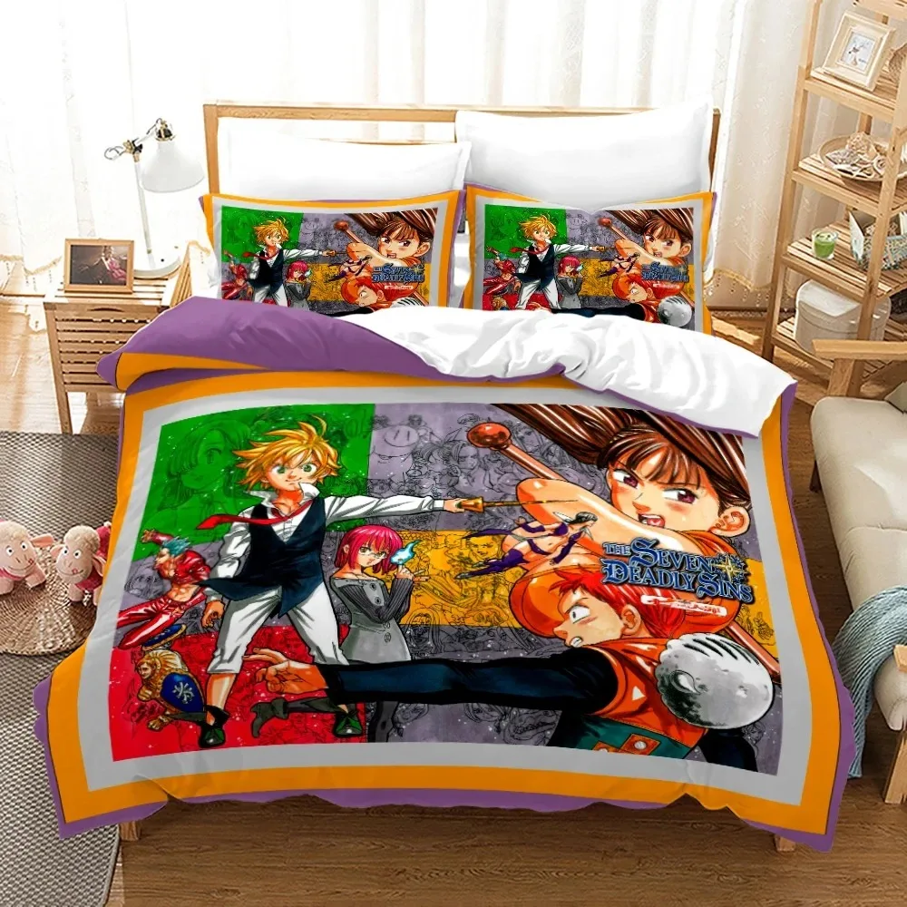 

3D Print Anime The Seven Deadly Sins Bedding Set Double Twin King Duvet Cover Comforter Pillowcase Boys Girls Adults Bedroom