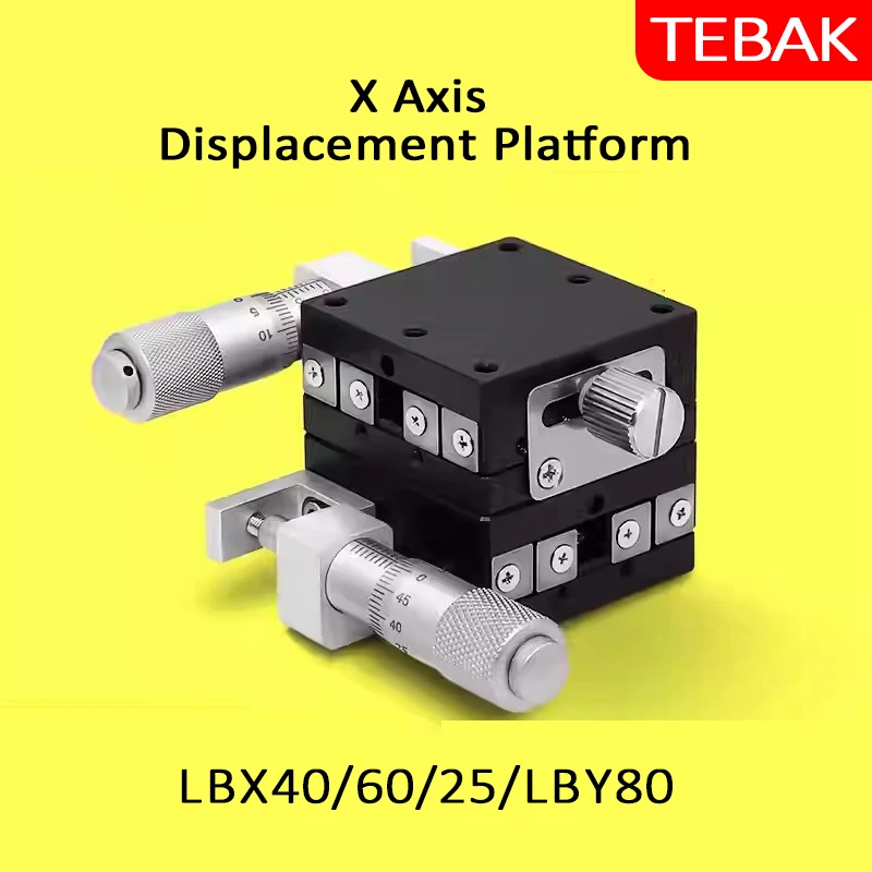 XY Axis LGX40/60 LGY40*40 60*60 Knob Micrometer Sliding stage Guide Rail Type Platform Manual Displacement Sliding Table