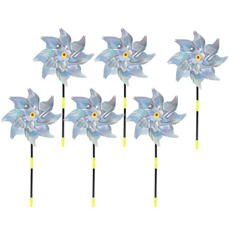 

6 PCS Pinwheels Bird Repellent,Reflective Windmill,Orchard Bird Repellent,Bird Repeller,Balcony Garden Bird Repellent