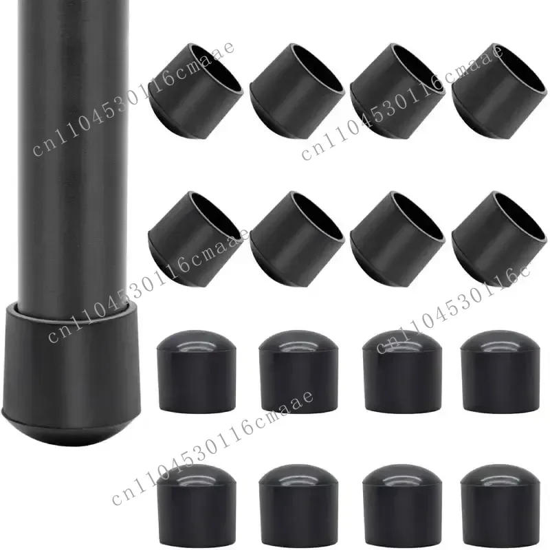 

NEW 40pcs Round Chair Leg End Cap Anti-Slip Furniture Leg Covers Black Floor Protector Pads Anti-Scratch Rubber Table Feet Tips