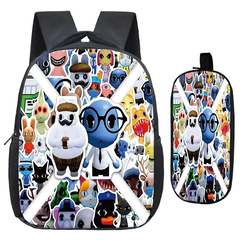 Picture 6: Animal Hospital Backpacks Pencil Case 2Pcs Child 3D Print Pattern Schoolbags Student Fashion Casual Backpack to School Mochilas
