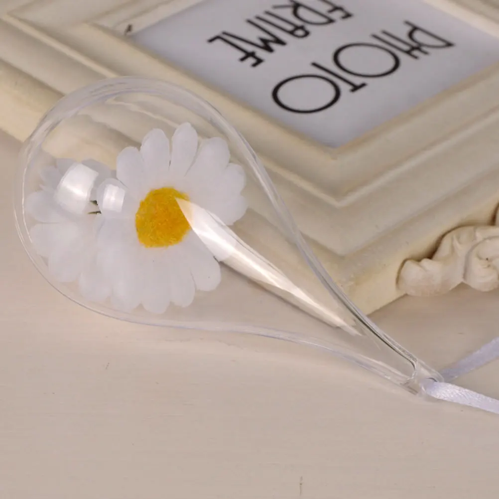 

6Pcs Transparent Plastic Clear Balls Fillable Water-Drop Ornament for Christmas Valentine Wedding Decoration Craft Favor Display