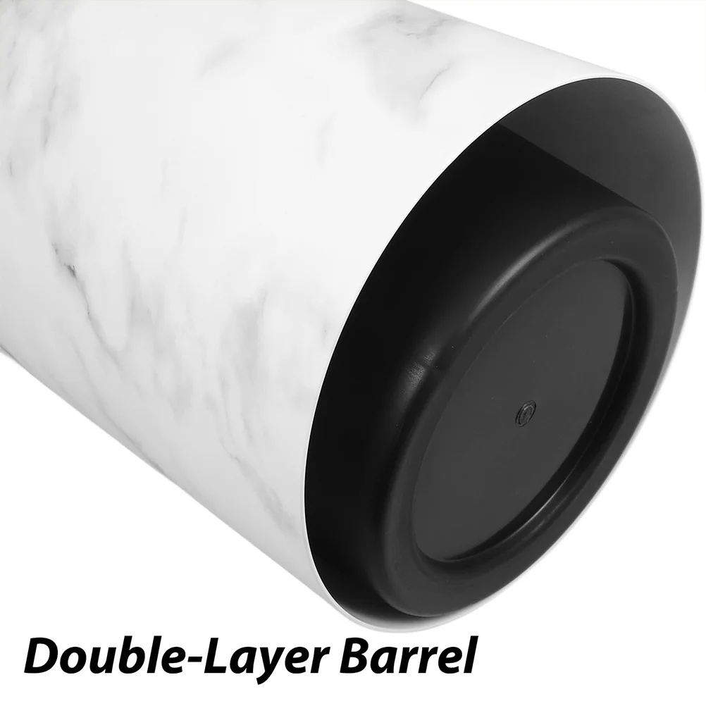 

1pcs Thickened Plastic Waste Bin Marble Texture 13L Large Capacity Bathroom Kitchen Garbage Container Swing Lid Home Office