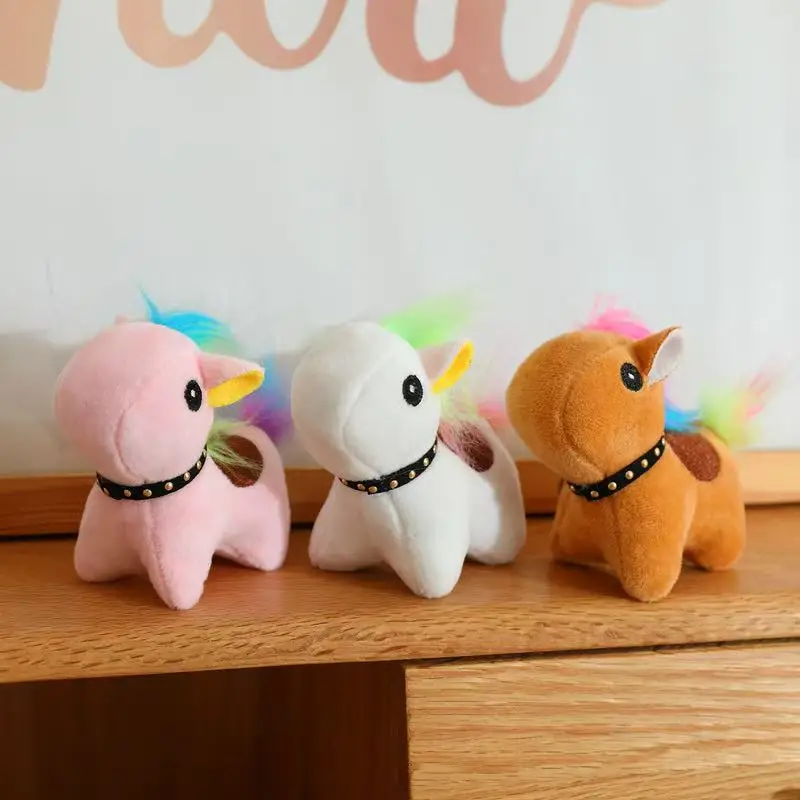 أحدث المهر على ظهره قلادة جرس المهر دمية Kawaii محشوة ألعاب من نسيج مخملي دمية الكرتون أنيمي لطيف الأطفال هدية عيد ميلاد دمية