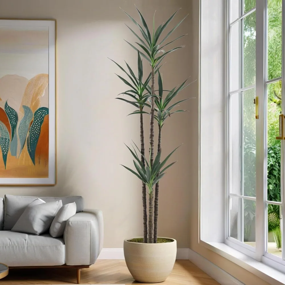 

A 7-foot Long Artificial Agave Plant with 60 Leaves and 4 Lifelike Trunks