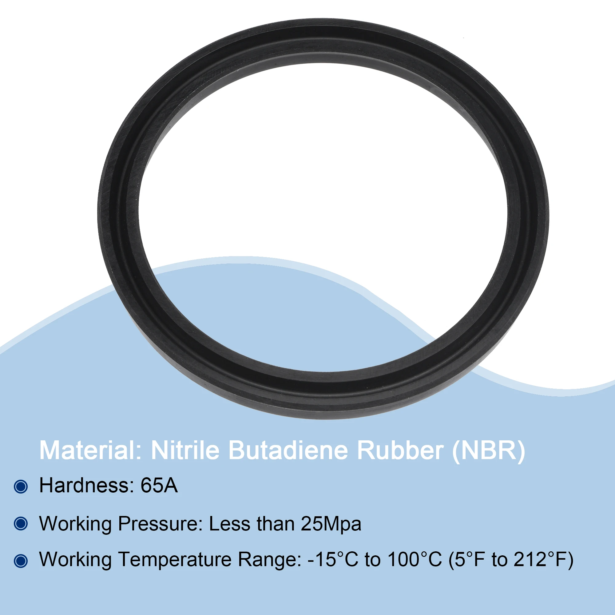 Y Type Ring USH Hydraulic Oil Seal Cylinder Piston Sealing Ring Gasket USH Radial Shaft Seal NBR 30-85mm ID 40-95mm OD 6mm Width