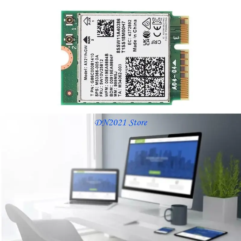 

F3KE AX211NGW WIFI 6E Адаптер Беспроводной Wi-Fi-карта, совместимый с 5,3 2,4 г/5 г/6G