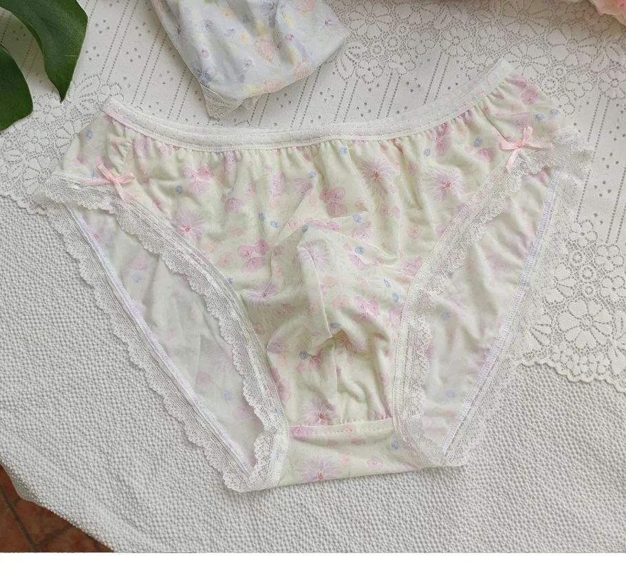 

Man's Cross Lace Panties Briefs Sexy Silky Touch Live Show Dance Priate Party LGBQ BF Gifts FKK Thai Harajuku