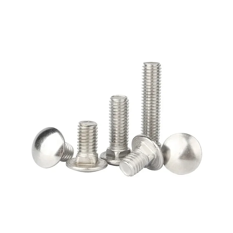 1/2/3/5/10/20 قطعة M4 M5 M6 M8 M10 M12 304 A2 الفولاذ المقاوم للصدأ النقل شقة رئيس الترباس ، شبه دائرية ساحة الرقبة مربع المسمار #5