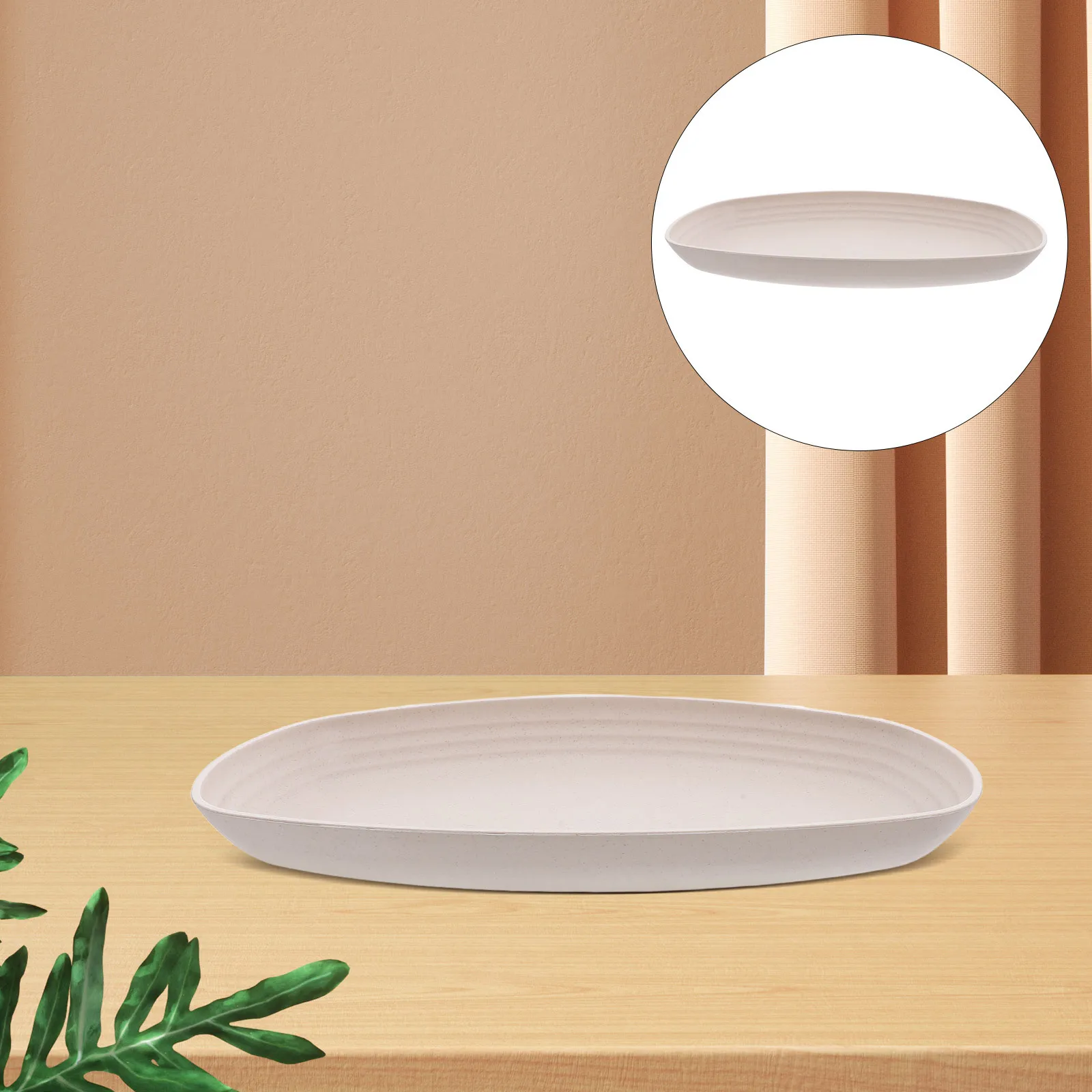 

Rectangular Fish Platter Wheat Straw Dinner Plate For Home Restaurant Party Wedding Serving Food Safe Sturdy Cut