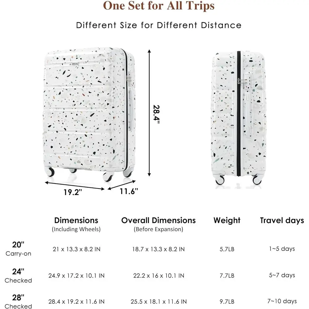 Durable 3-Piece ABS Luggage Set: Ultra-Lightweight, Sturdy, and Anti-Scratch