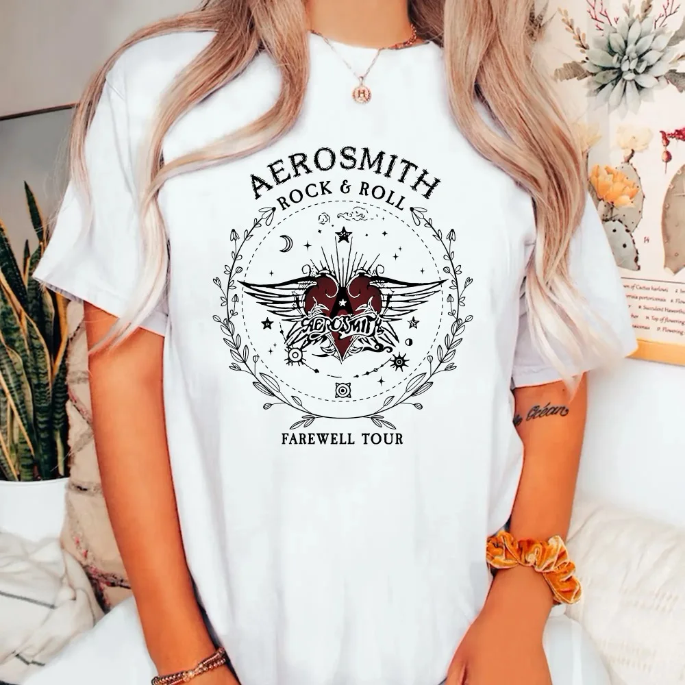 Aerosmith T Shirt  Farewell Tour Hard Rock Cotton Top Tee Shirt Casual Loose Retro Shirt Fantasy Apparel Y2K Top Women Summer T