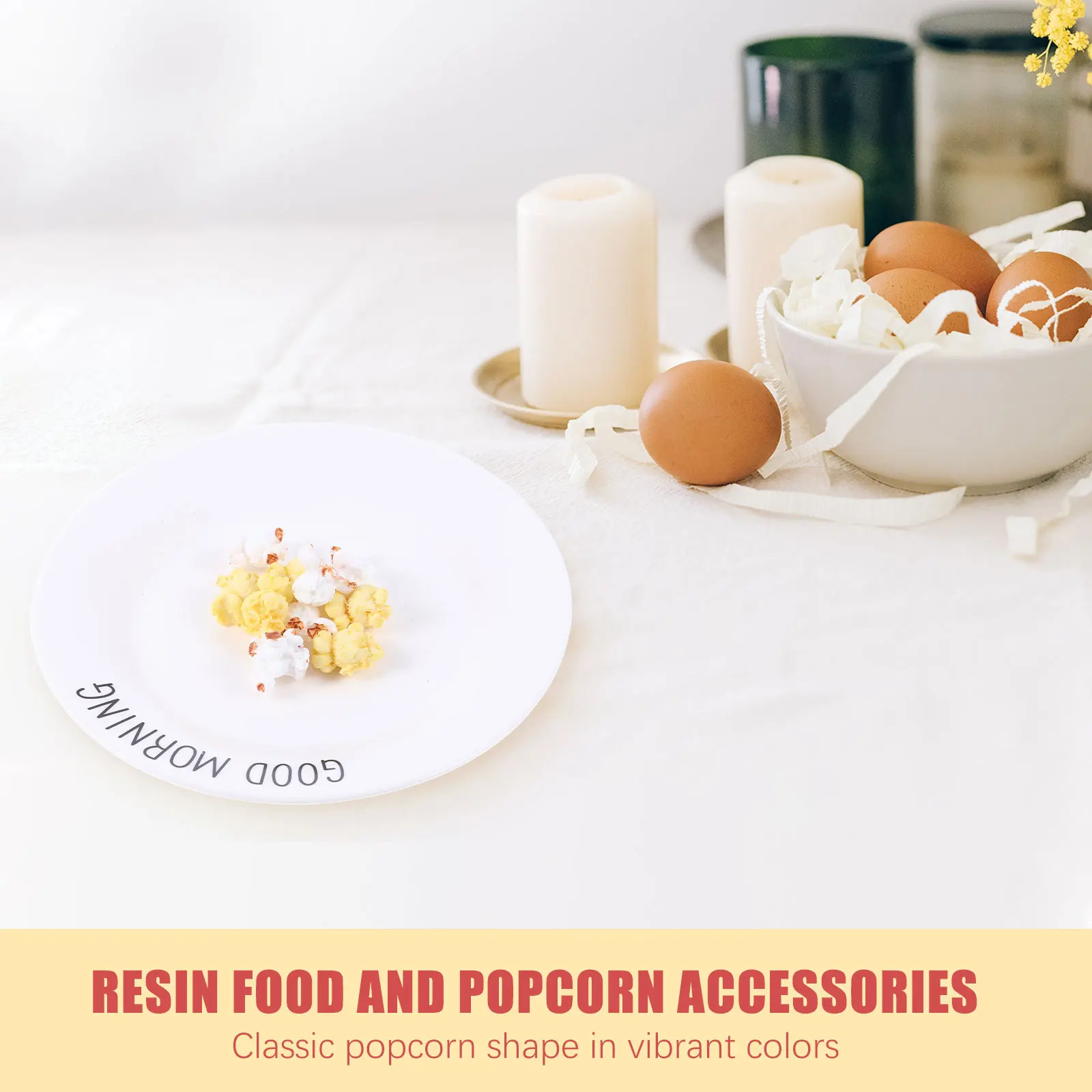 10Pcs Colorful Resin Popcorn Decorations Lifelike DIY Accessories Photography Props Party Favors Calendar Markers Unique Design