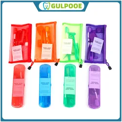 GULPOOE 8Pcs/Set Dental Orthodontic Cleaning Kit Oral Care Orthodontic Wax Toothbrush Floss Oral Mirror Dental Portable Tools
