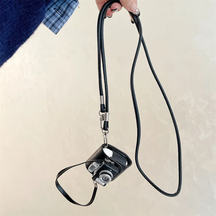 PU Leather Camera Pattern Case para Airpods Pro, Airpods 3, 4, 1, 2, 3, 4, luxo, saco de armazenamento de fone de ouvido, Airpod Pro 2