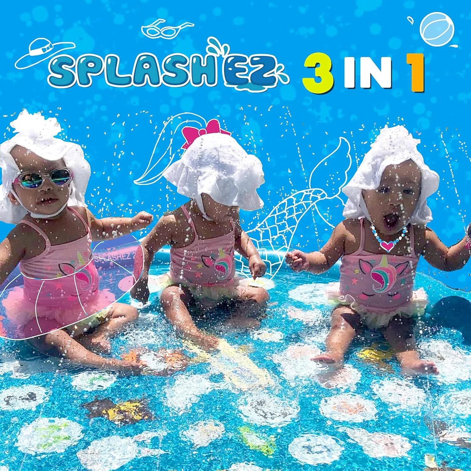 Tapis de pulvérisation gonflable pour enfants, 100cm, tapis d'arrosage d'eau de plage, fontaine interactive d'extérieur, jouet de piscine, jouets pour enfants
