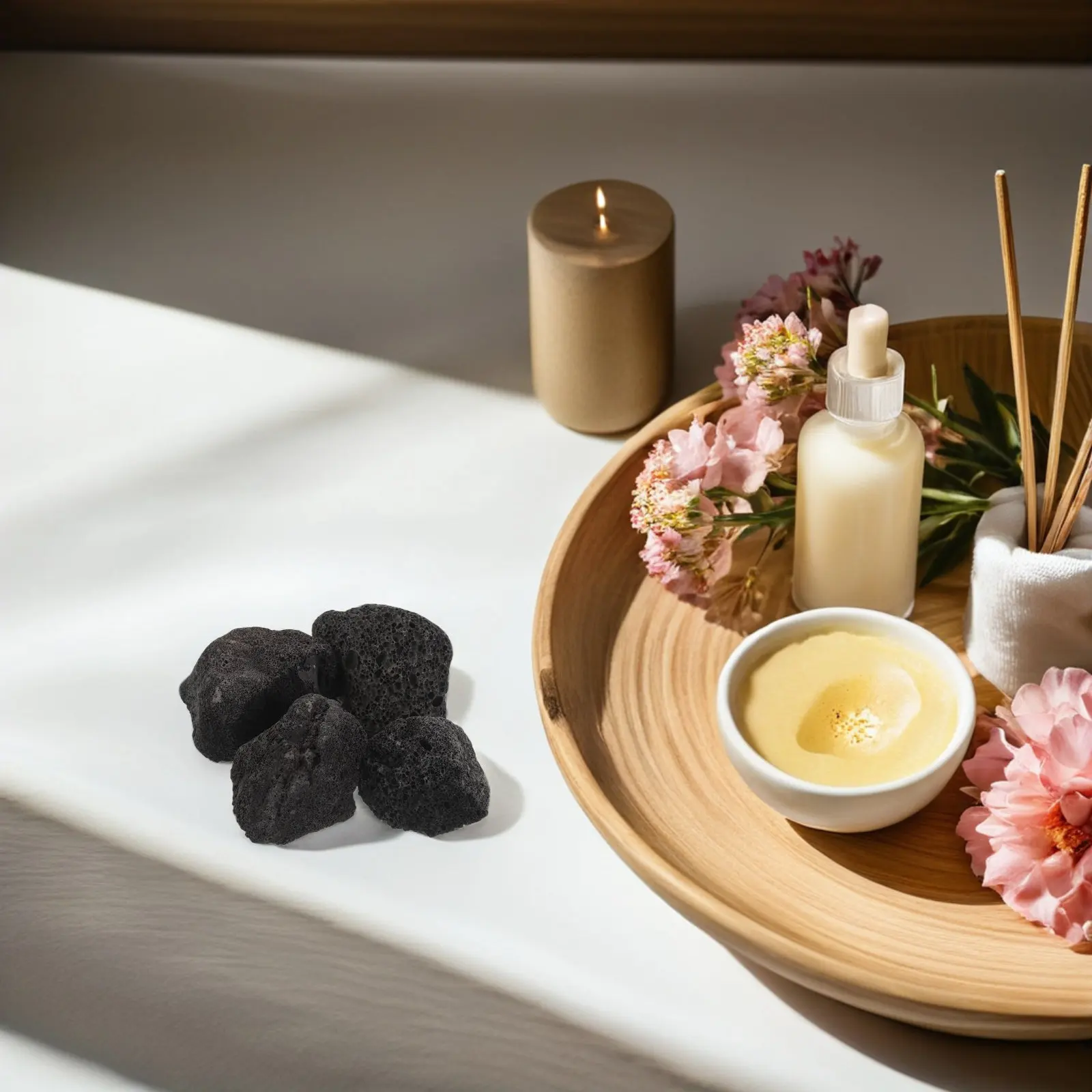 

Lava Rock Aromatherapy Diffuser Volcanic Stone Essential Oil Absorber Natural Home Decor Living Room Bedroom Office Spa