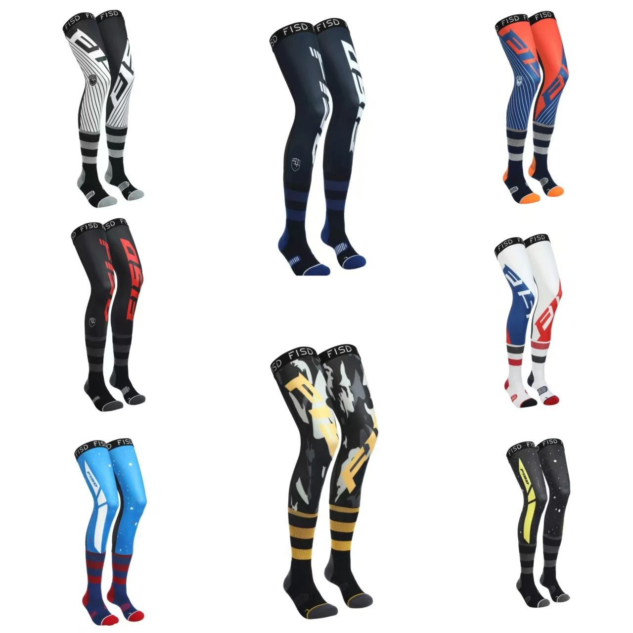 FISD Kompressions-Knieschutz für Motorräder, Enduro-Socken, Rennsocken, MX, MTB, ATV-Schutz, Rutschfester Sport-Knieschutz, E – Detail 27