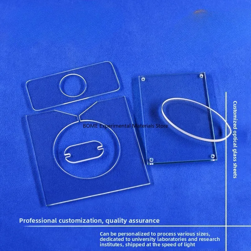 

Heat Resistant High Transmittance High Precision Laser Drilled Irregular Round Glass Custom Engraving Scratching Grooving