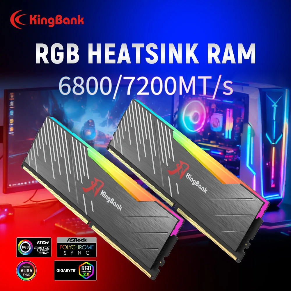 

KingBank SOARBLADE DDR5 RAM 6800MHz 7200MHz 16GBx2 Hynix A die Gaming Desktop Memory Overclocking Intel XMP 3.0 for PC