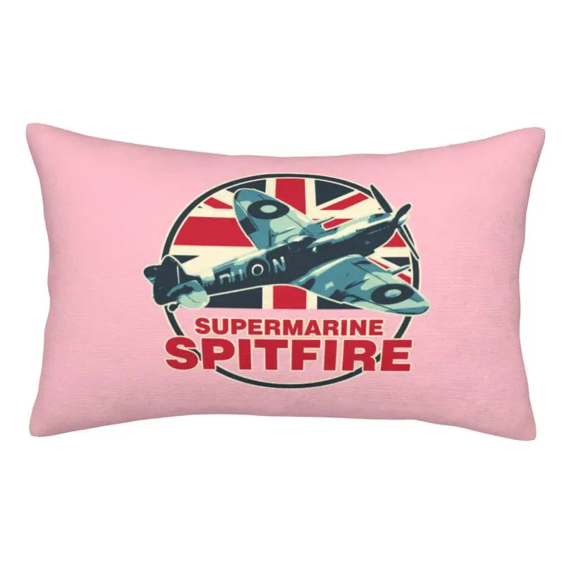 Custom Spitfires Supermarine Fighter Aircraft Plane Cushion Covers  Soft Airplane British ww2 UK Throw Pillow Case for Bed Sofa