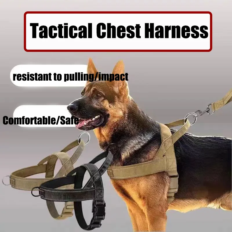 

Тактическая шлейка-жилет для крупных собак с мягкой подкладкой, защита от побега, новая улучшенная регулируемая модель для прогулок и дрессировки питомцев