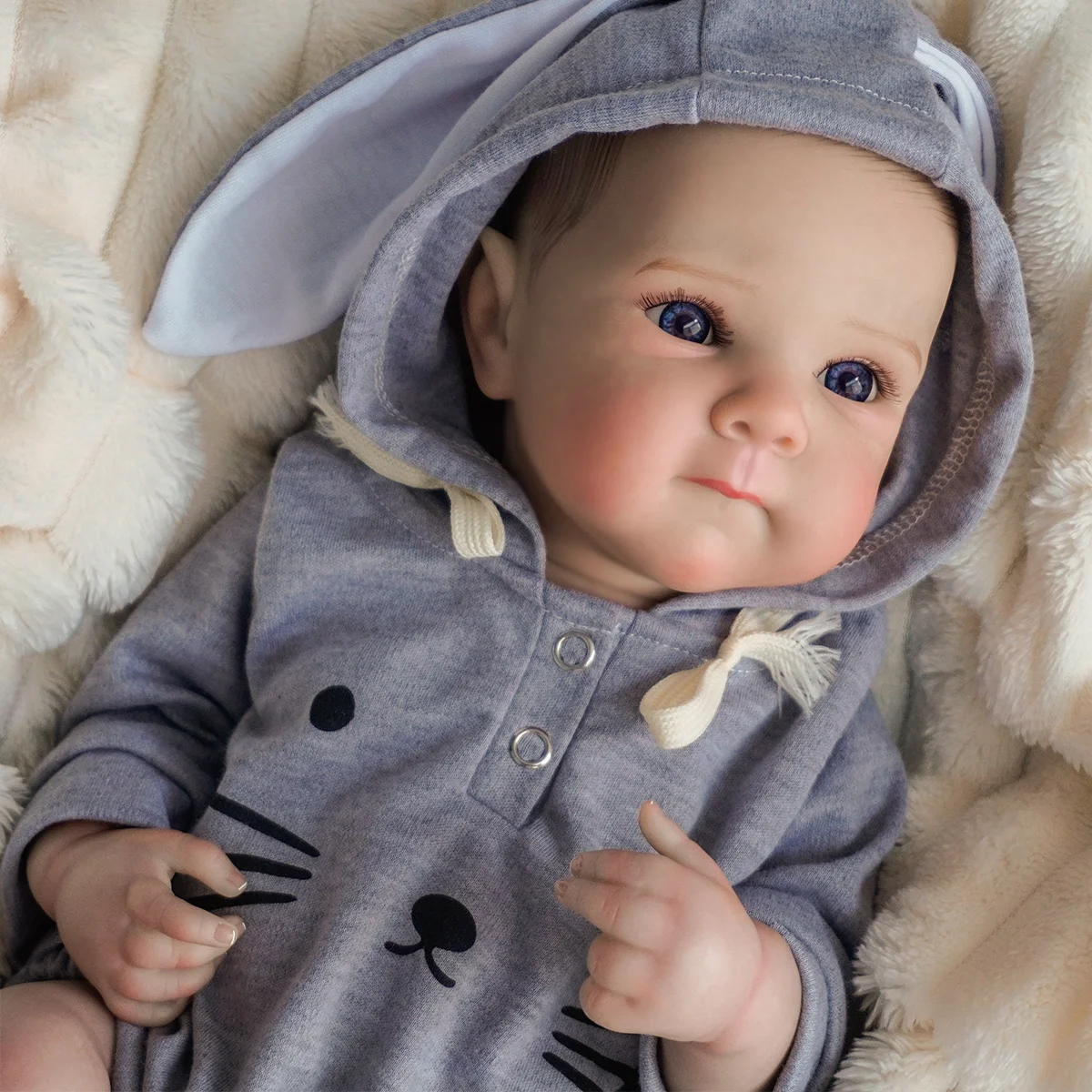 

JOYORA Realistic Rebirth Doll Baby Doll Newborn Baby Size Realistic 3D Skin Painting Hair Visible Vein Art Collection Doll Gift