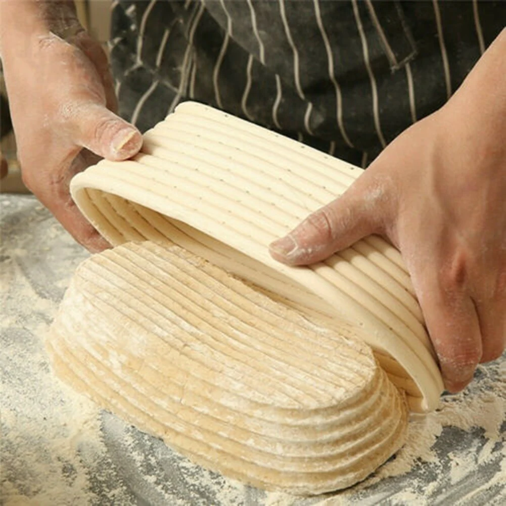 ABAH-Oval Bread Proofing Proving Basket Rattan Dough Banneton Baguette Brotform Tools