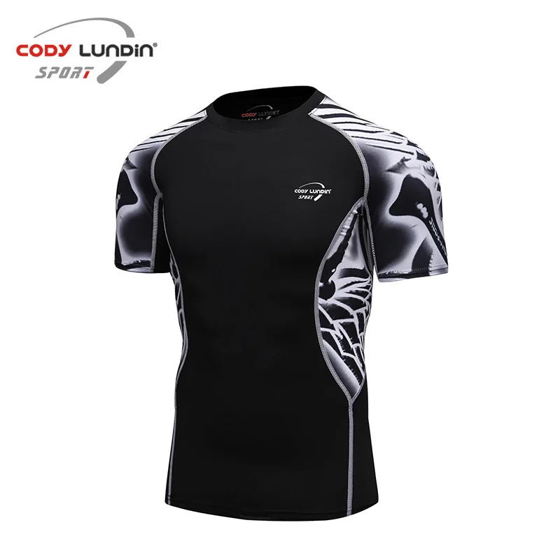 Dry Fit Men Running Shirts Gym Sport Short Sleeve Tshirt Compression Fitness Tight Sportswear Top Bodybuilding Training Tshirts