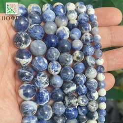 New Blue Sodalite Gem New Arrival Round Loose Beads Natural Stone For DIY Jewelry Making Bracelet Accessories  4 6 8 10 12MM