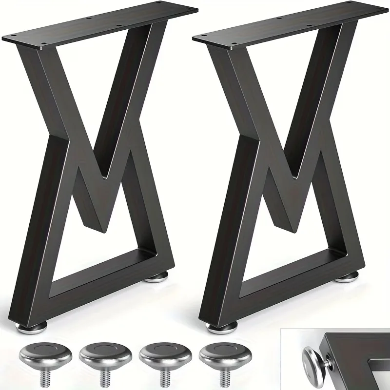 

2pcs Set Metal Coffee Table Legs Industrial Quadrilateral Bench Legs Heavy-Duty Square Tube Legs for Furniture Stools or Chairs