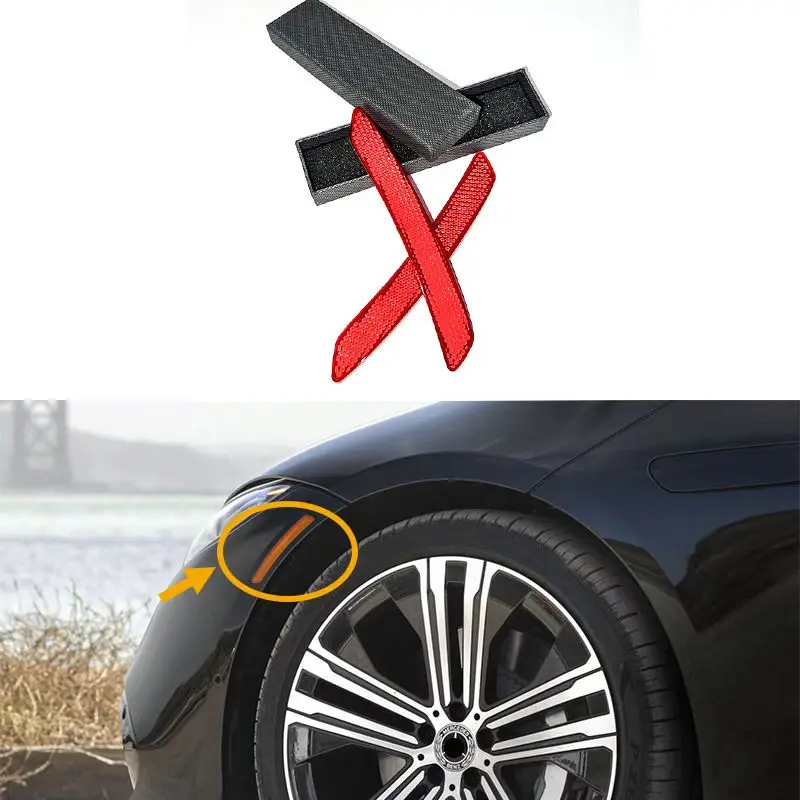 2pcs Car Reflective Sticker Car Door Stickers Decal Warning Reflective Tape Strips 3 Colors Safety Mark Auto Reflector Stickers