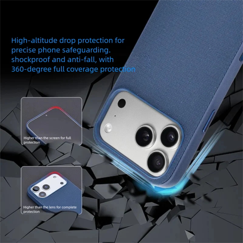 حافظة مغناطيسية من القماش المنسوج التقني لهاتف آيفون 17 برو ماكس، غطاء ممتاز مع زر إغلاق كاميرا AI، رسوم متحركة منبثقة #6