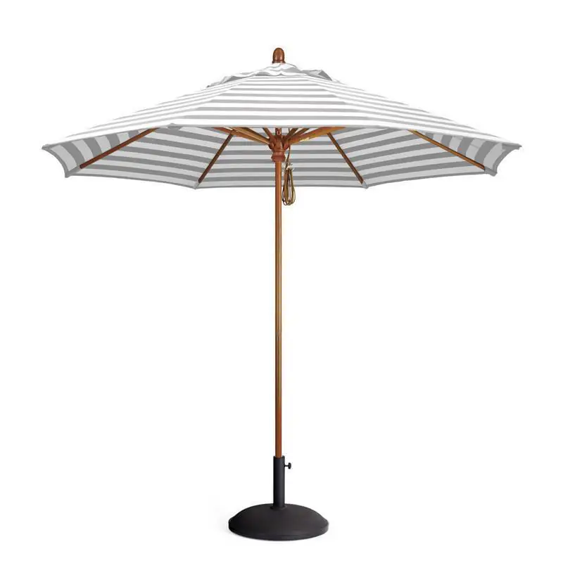 */*Outdoor Sun Umbrella Imitation Wood Aluminum Alloy Stripe 2.1/2 Round Courtyard Garden Cafe Camping Foldable