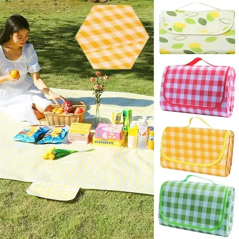 Camping Mat Outdoor Activities Big Picnic Blanket Portable Folding Waterproof Moisture-proof Thick Carry Bag Hiking Beach Travel