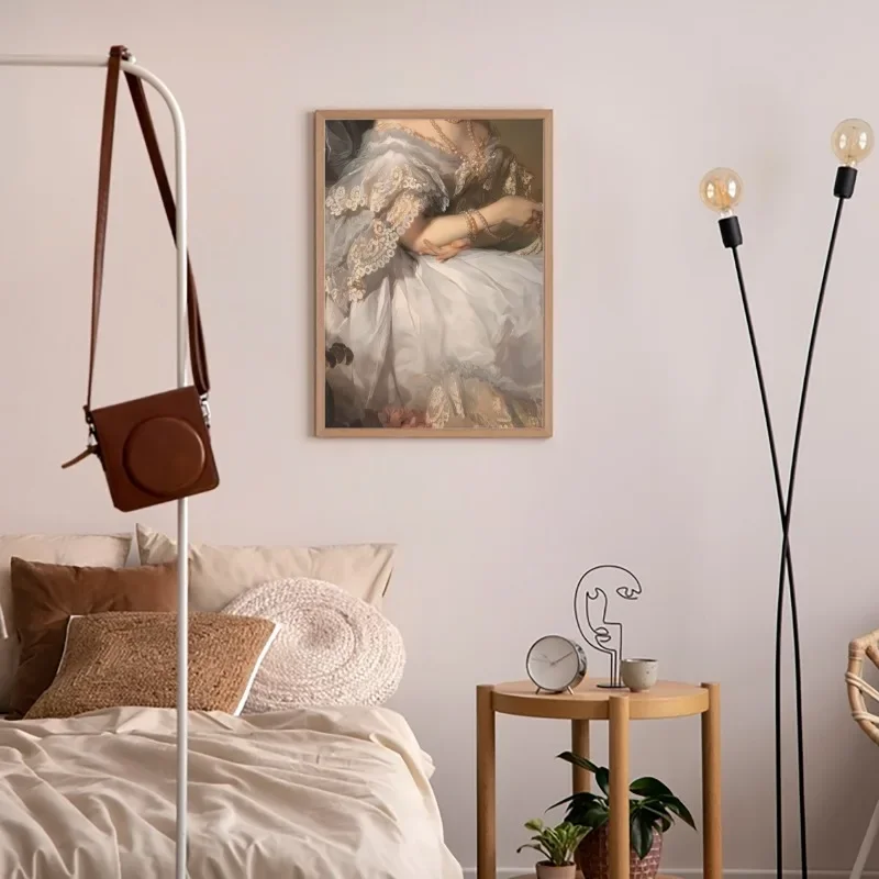 Renaissance Woman Hand Portrait Poster Elegant Feminine Baroque Canvas Painting Gallery Eclectic Wall Art Living Room Home Decor #5