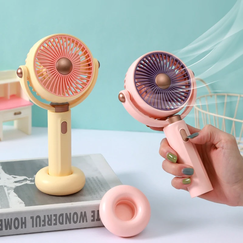 Handheld-Mini-Ventilator, winkelverstellbar, tragbar, elektrischer Desktop-Ventilator, 5-Gang-USB-wiederaufladbarer Ventilator für Outdoor-Camping, Lüfter