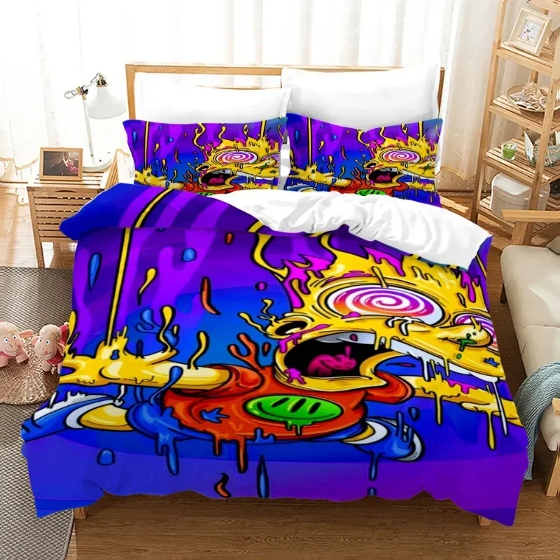 

Комплект постельного белья Симпсоны: пододеяльник, наволочки, декоративное покрывало с мультяшным рисунком, подарок на день рождения