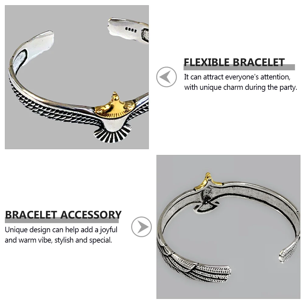 

Retro Eagle Alloy Durable Comfort Wrist Chain Stylish H Chain Trendy Jewelry Gift Elegant Charm Bracelet Accessory Flexible