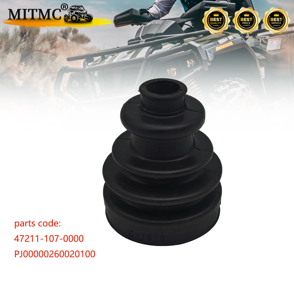 1PC / 2PCS Rubber Dust-Cover B  For HISUN ATV UTV 500 700 HS CODE 47211-107-0000  PJ00000260020100