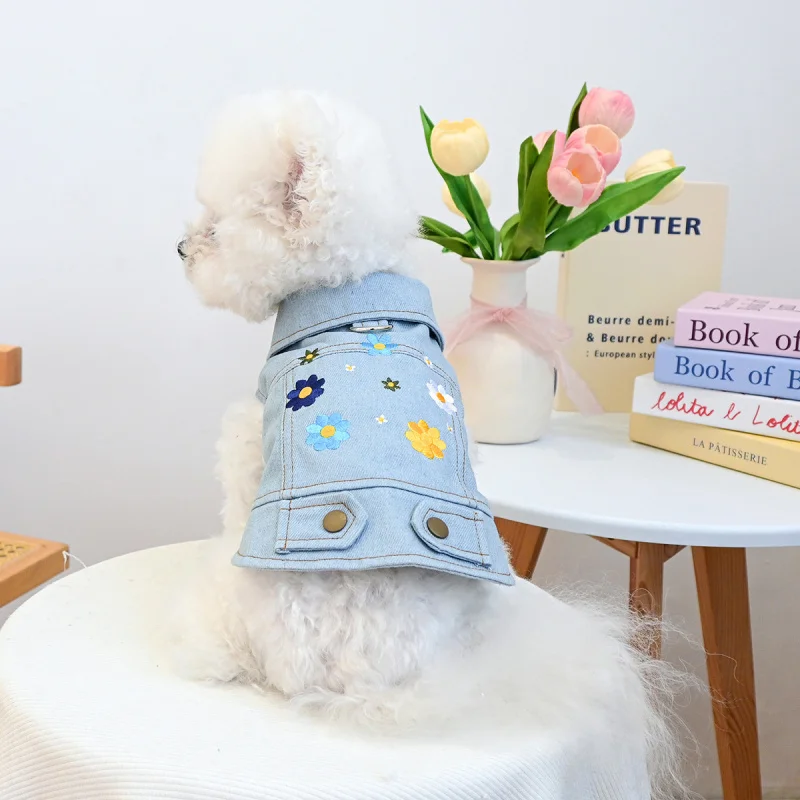 

Pet Circle Cute Pet Dog Clothes Sunshine Daisy Denim Clothes