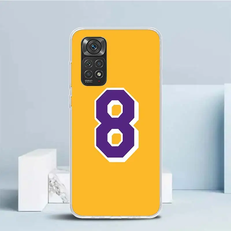 Basketball 23 24 Number Soft Cover for Xiaomi Redmi Note 12 11S 11T 11E 10S 10 Pro Print Phone Case 11 9S 9 9T 8 8T 7 6 5 Plus C