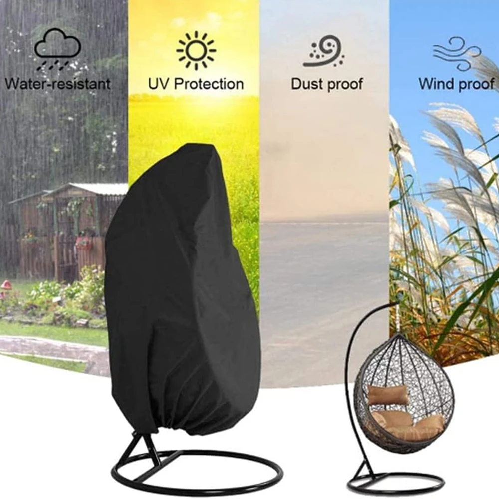 Rattan Eggshell Swing Chair Dust Cover Protection Case Anti-Dust Waterproof 210D UV Protection Garden Patio Funiture Cover Pouch